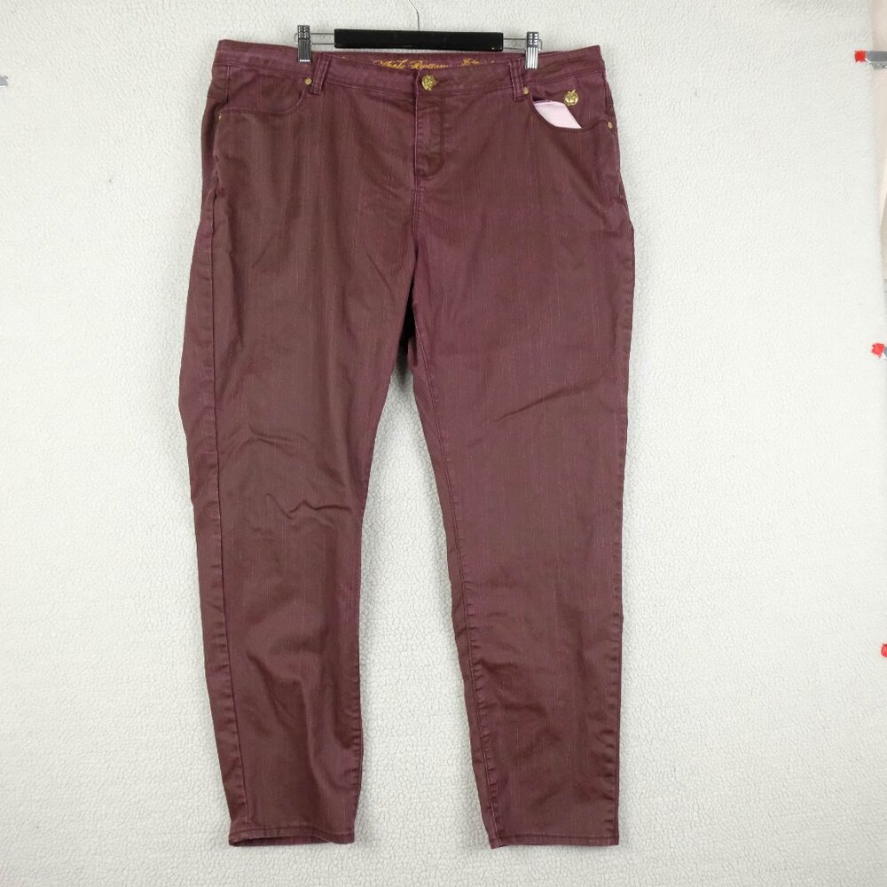 Apple Bottoms Jeans Womens 24 Red Burgundy Straight Stretch Lightweight Denim